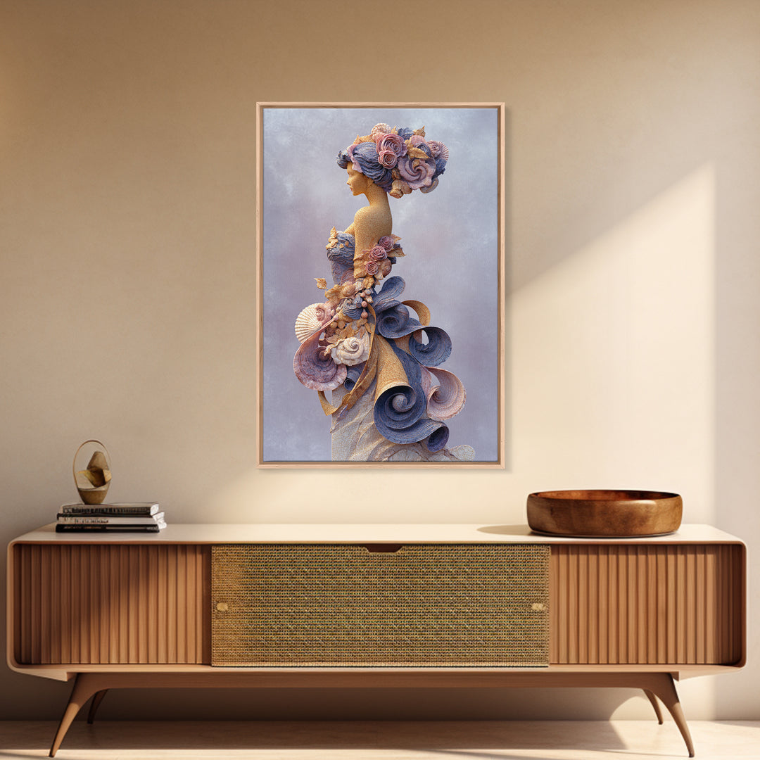 Roman Venus Figure Framed Canvas Print, Mythological Art, Statement Artwork, Living Room Decor, Fine Art, Legend, Wall Decor, MYT-2x3-2