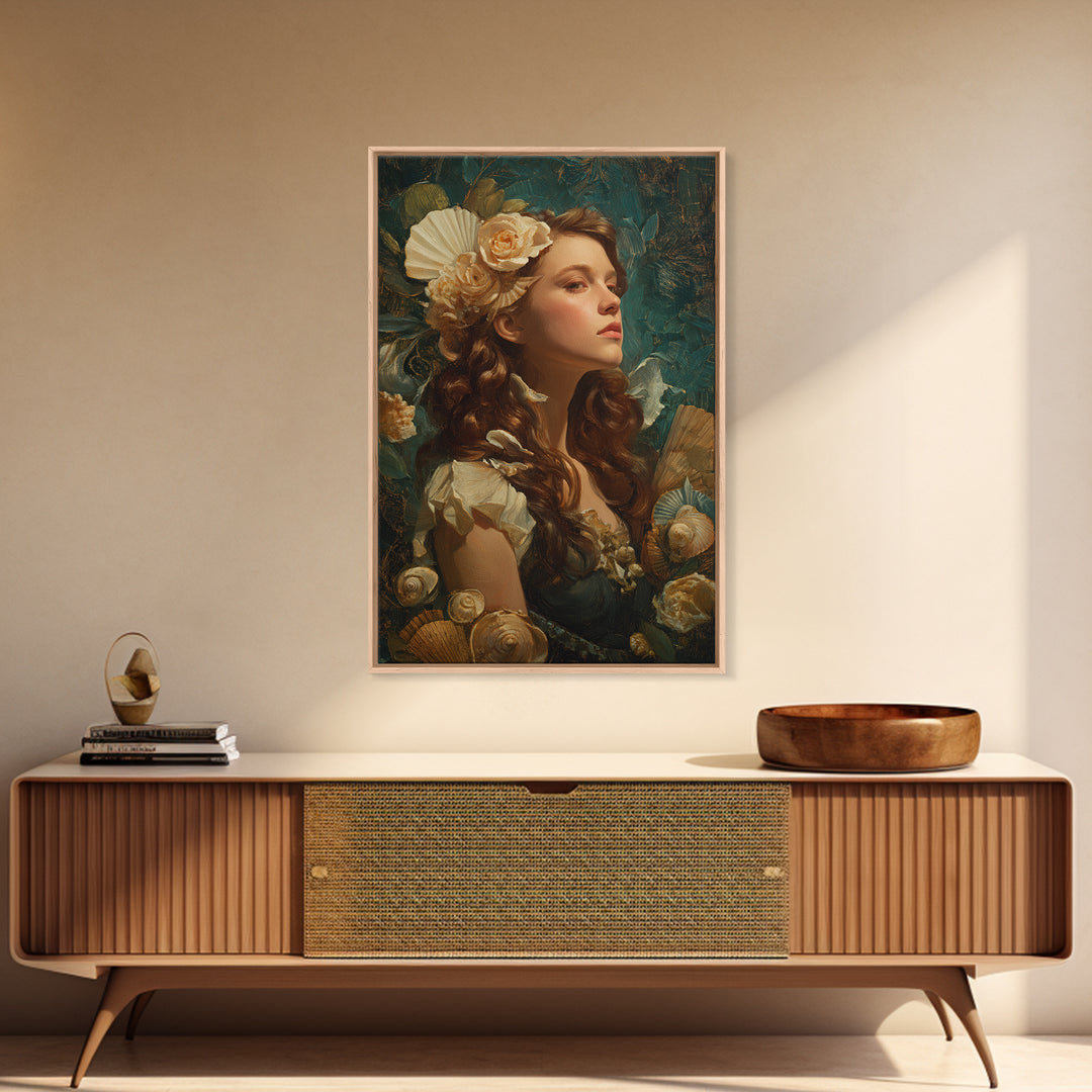 Roman Venus Figure Framed Canvas Print, Mythological Art, Statement Artwork, Living Room Decor, Fine Art, Legend, Wall Decor, MYT-2x3-26