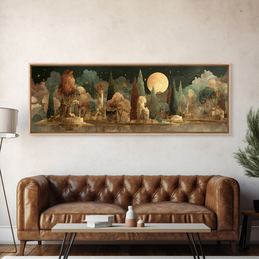 Icarus Falling Through Golden Sky and Feathers Canvas Print, Mythological Art, Downloadable Art, Living Room Decor, Legend, MYT-3x1-20