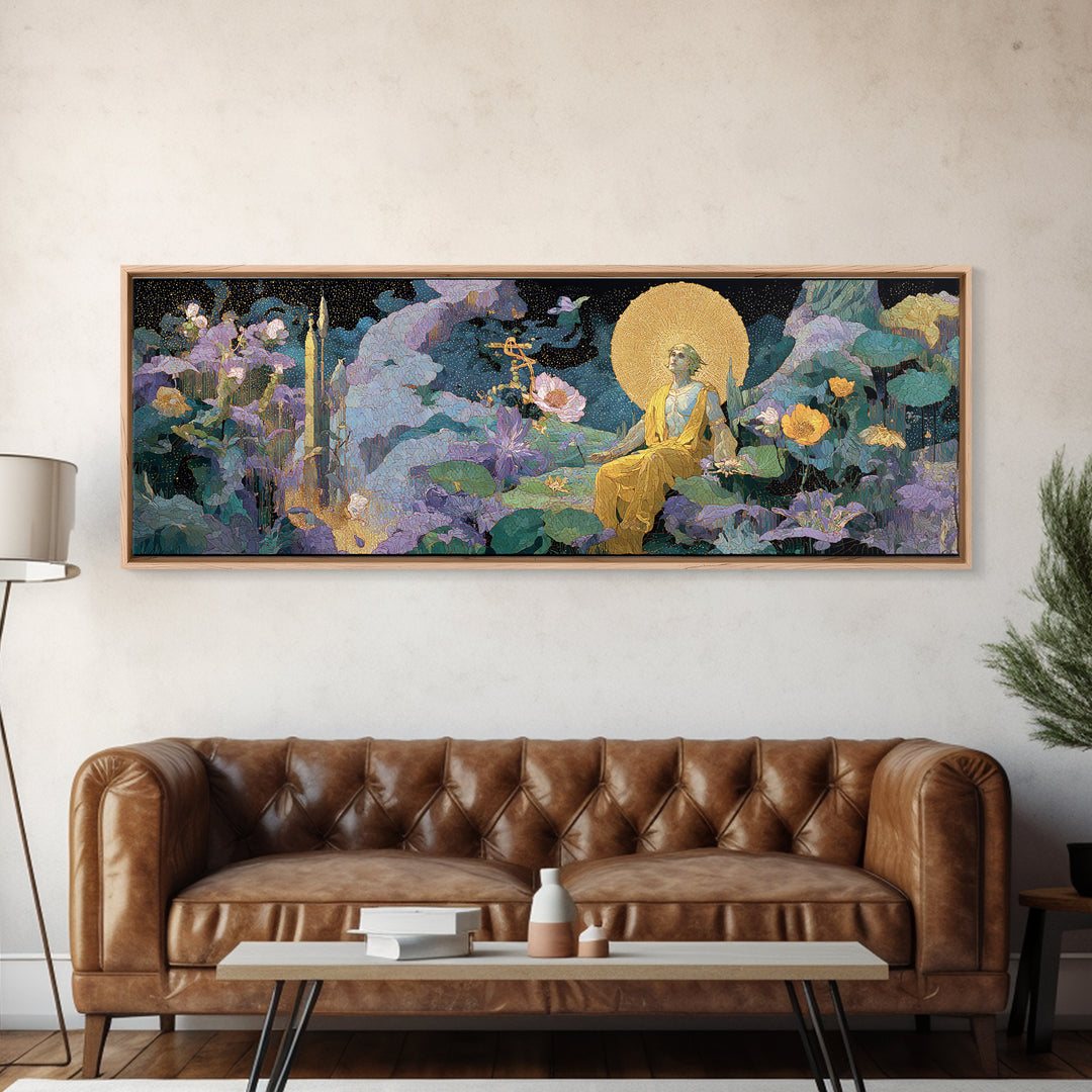 Apollo Sun God Canvas Print, Mythological Art, Boho Decor, Living Room Decor, Abstract Art, Legend, Prints, Art Print, MYT-3x1-22