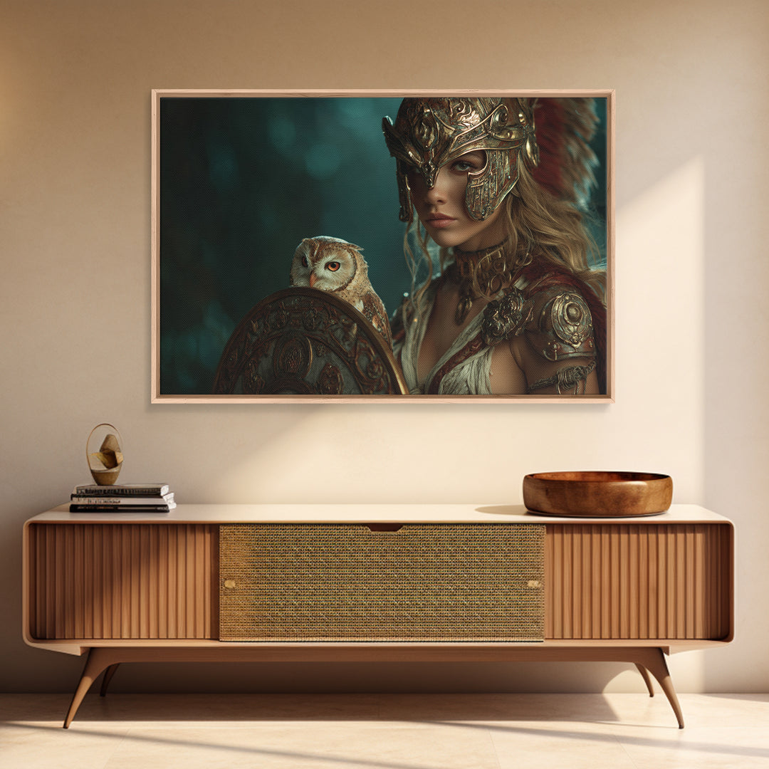 Athena Warrior Woman Canvas Print, Mythological Art, Printable Art, Living Room Decor, Fine Art, Legend, Unique Home Decor, MYT-3x2-30