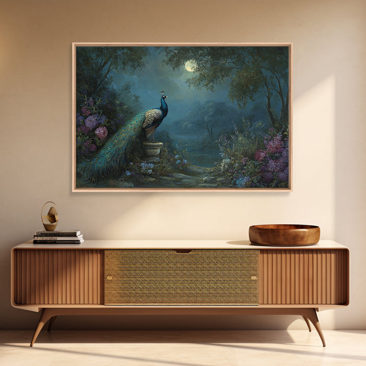 Hera Peacock Symbolism Framed Canvas Print, Mythological Art, Gothic Home Decor, Living Room Decor, Oil Painting, Legend, MYT-3x2-50