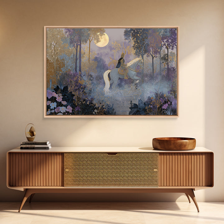 Centaur Archer in Misty Forest Canvas Print, Mythological Art, Gallery Decor, Living Room Decor, Oil Painting, Legend, MYT-3x2-68