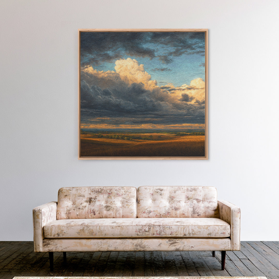 Storm Clouds over a Rolling Prairie Canvas Print, Nature Art, Mountain Wall Art, Living Room Decor, Fine Art, Nature, NAT-1x1-14