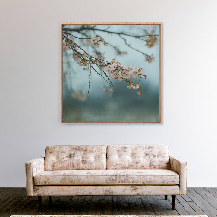 Spring Cherry Blossoms Framed Canvas Print, Nature Art, Art Print, Living Room Decor, Fine Art, Nature, Printable Wall Art, NAT-1x1-40