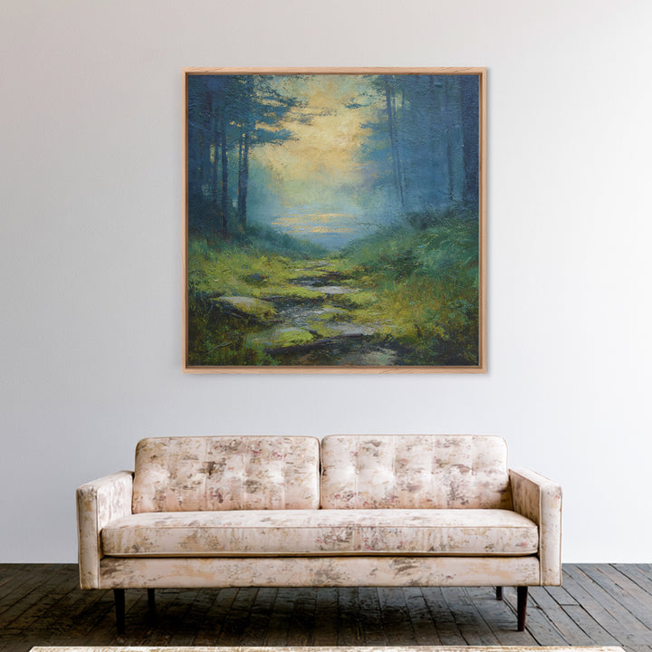 Sunlit Forest Path Canvas Print, Nature Art, Modern Decor, Living Room Decor, Fine Art, Nature, Home Decor, Poster, Wall Decor, NAT-1x1-49