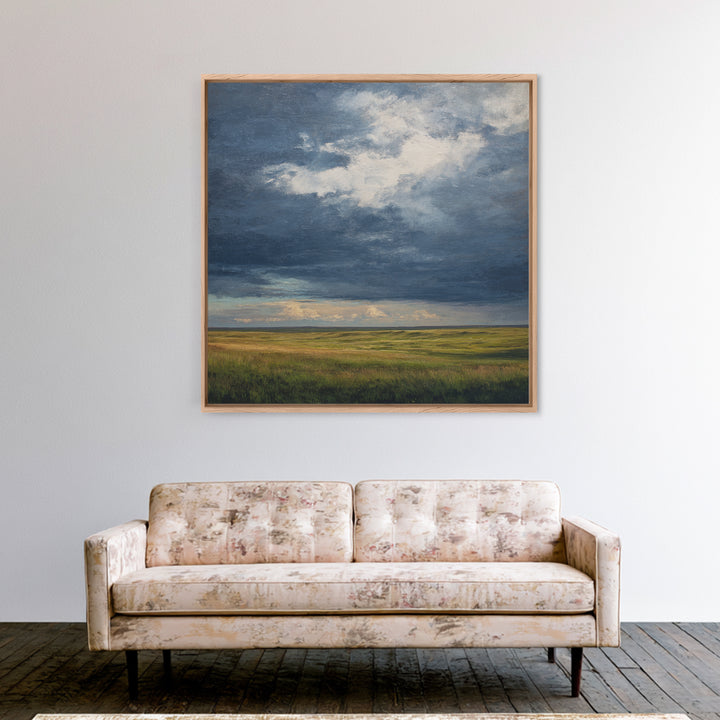 Storm Clouds over a Rolling Prairie Canvas Print, Nature Art, Modern Decor, Living Room Decor, Fine Art, Nature, Home Decor, NAT-1x1-86