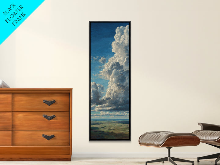 Storm Clouds over a Rolling Prairie Canvas Print, Nature Art, Landscape Art, Living Room Decor, Fine Art, Nature, Boho Decor, NAT-1x3-2