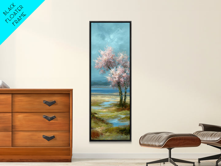 Spring Cherry Blossoms Framed Canvas Print, Nature Art, Fine Art Print, Living Room Decor, Fine Art, Nature, Poster, Wall Decor, NAT-1x3-4