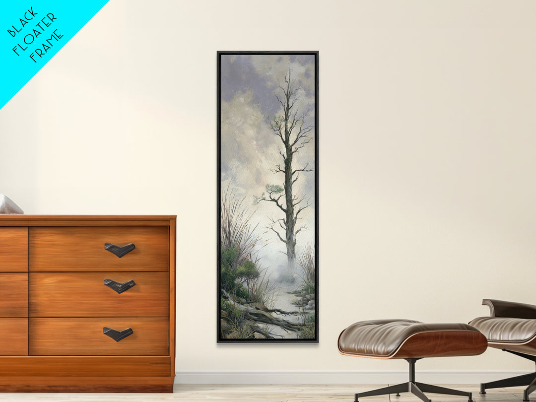 Tree of Life Framed Canvas Print, Nature Art, Mountain Wall Art, Living Room Decor, Oil Painting, Nature, Fine Art Print, NAT-1x3-75