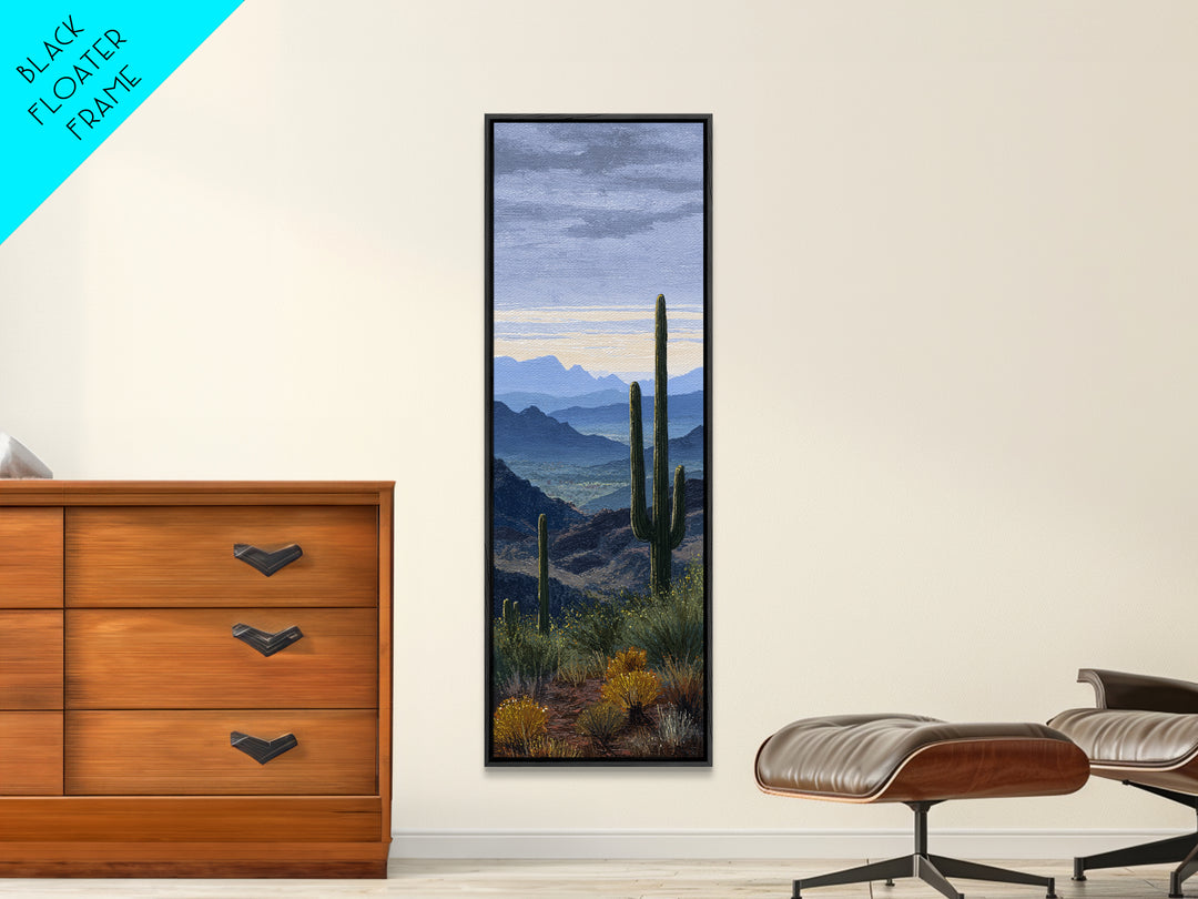 Desert Cactus Blooming After Rain Framed Canvas Print, Nature Art, Statement Artwork, Living Room Decor, Fine Art, Nature, NAT-1x3-8