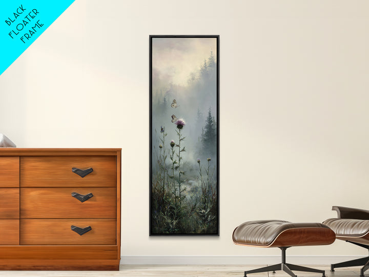 Butterfly Resting on a Blooming Thistle Canvas Print, Nature Art, 3d Wall Art, Living Room Decor, Nature, Nature Wall Art, NAT-1x3-88