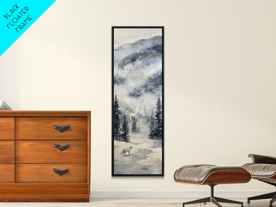 Fox Crossing a Snowy Forest Clearing Canvas Print, Nature Art, Fine Art Print, Living Room Decor, Fine Art, Nature, Poster, NAT-1x3-94