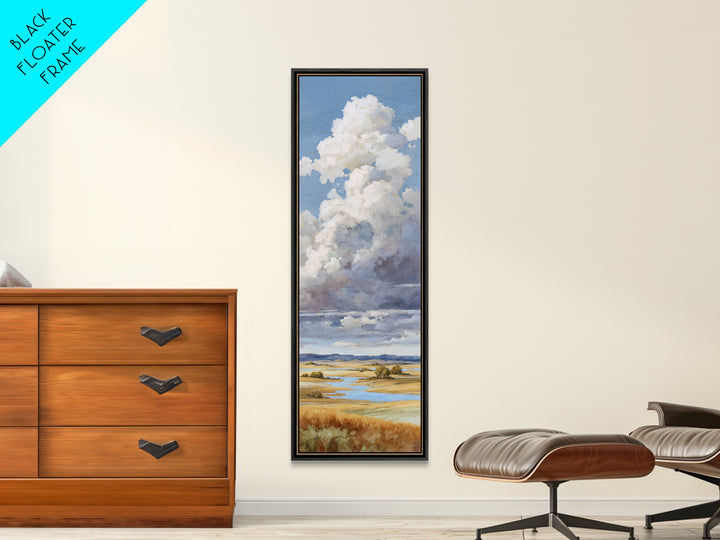 Storm Clouds over a Rolling Prairie Canvas Print, Nature Art, Statement Artwork, Living Room Decor, Fine Art, Nature, NAT-1x3-98