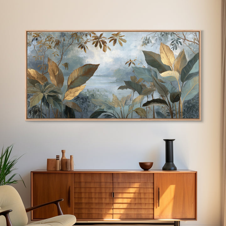 Tropical Jungle Leaves Canvas Print, Nature Art, Artwork, Living Room Decor, Fine Art, Nature, Landscape Art, Botanical Art, NAT-2x1-89