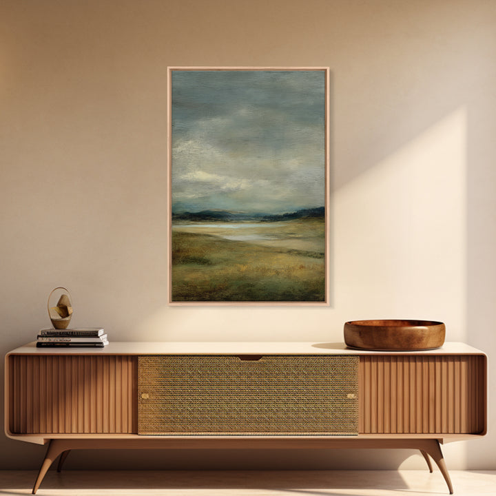 Storm Clouds over a Rolling Prairie Framed Canvas Print, Nature Art, Wall Hangings, Living Room Decor, Fine Art, Nature, NAT-2x3-94
