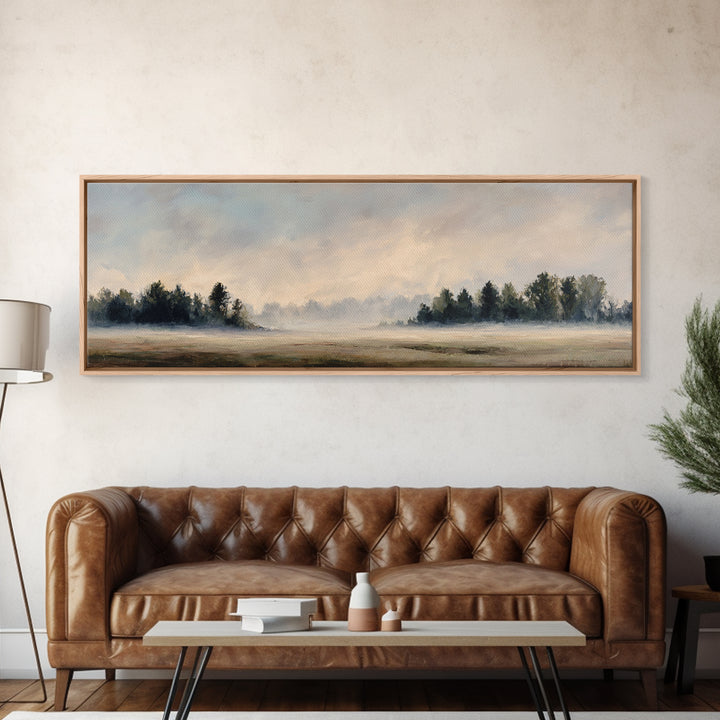 Moody Pine Forest Framed Canvas Print, Nature Art, Mountain Wall Art, Living Room Decor, Fine Art, Nature, Fine Art Print, NAT-3x1-81