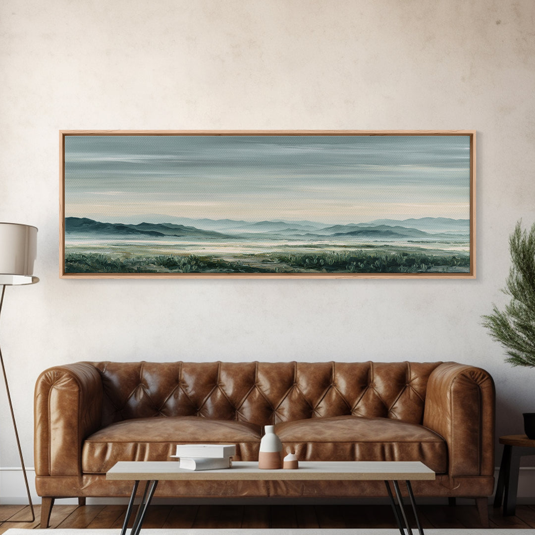 Desert Cactus Blooming After Rain Framed Canvas Print, Nature Art, Art, Living Room Decor, Fine Art, Nature, 3d Wall Art, NAT-3x1-84