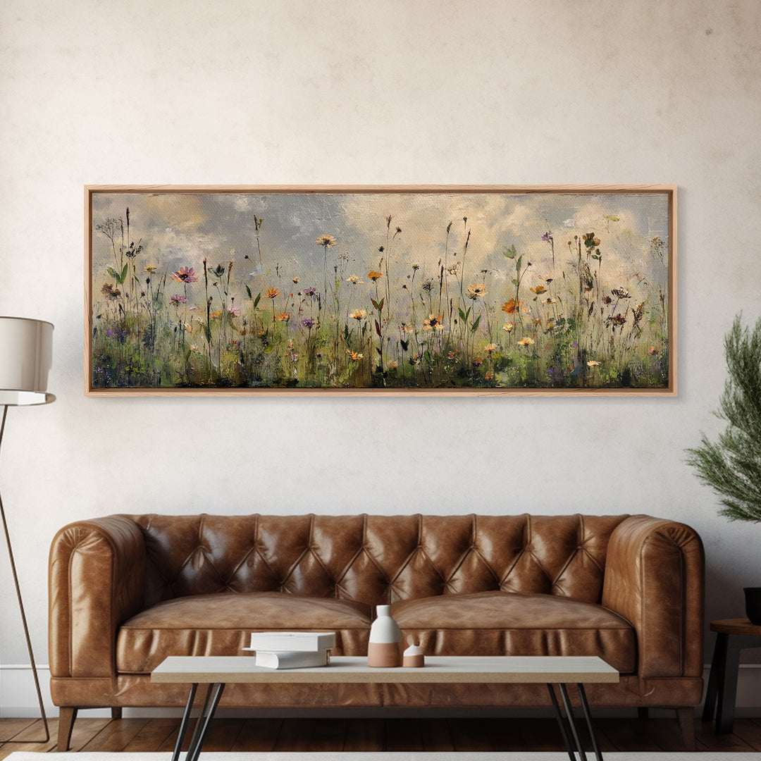 Bees Circling Lavender Blossoms Framed Canvas Print, Nature Art, Printable Wall Art, Living Room Decor, Fine Art, Nature, NAT-3x1-87