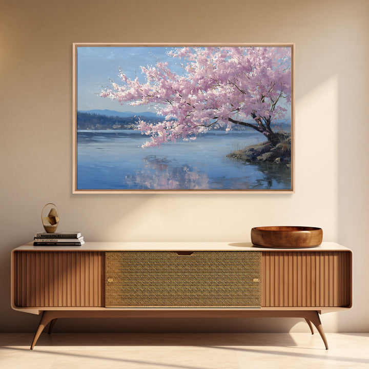 Spring Cherry Blossoms Canvas Print, Nature Art, Neutral Decor, Living Room Decor, Fine Art, Nature, Wall Art, Home Decor, NAT-3x2-68