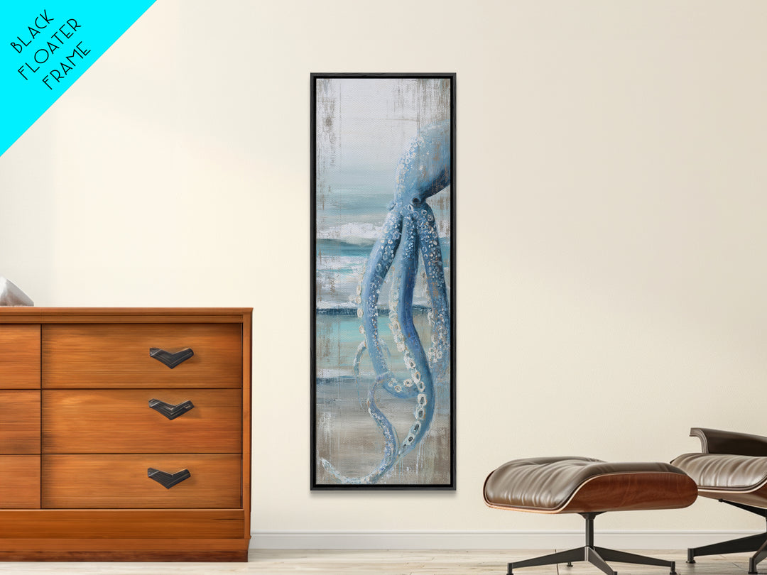 Octopus Wrapped Around an Anchor Canvas Print, Nautical Art, Oil Painting, Coastal Decor, Fine Art, Harbor, Beach Decor, NAU-1x3-25