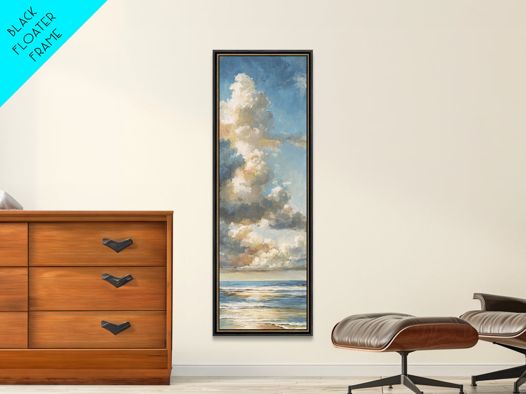 Stormy Cloudscape over Open Ocean Canvas Print, Nautical Art, Nautical Decor, Coastal Decor, Oil Painting, Harbor, NAU-1x3-33