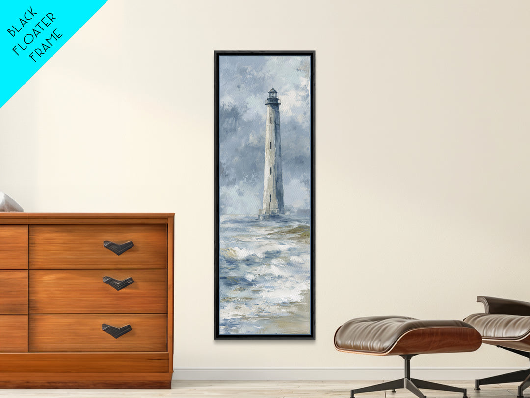 Lighthouse Standing Against Stormy Waves Canvas Print, Nautical Art, Nautical Decor, Coastal Decor, Fine Art, Harbor, NAU-1x3-39