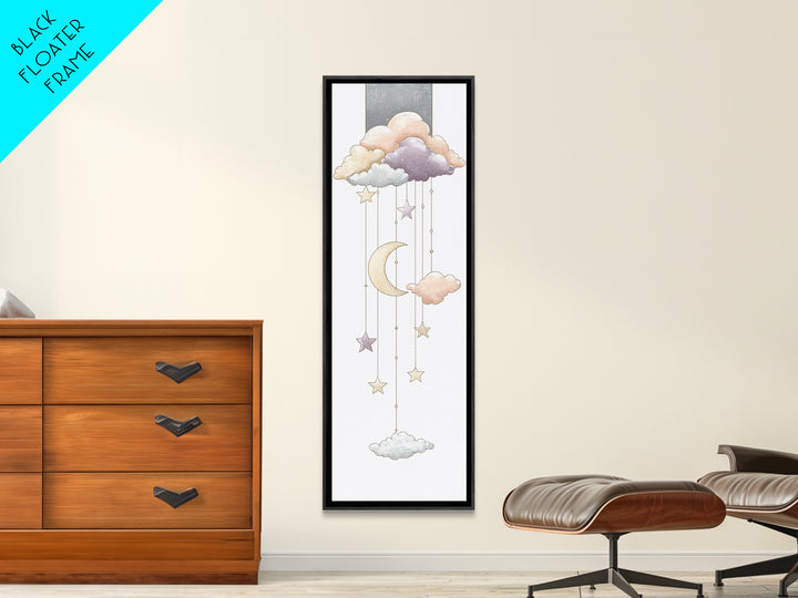 Moon Phase Mobile Canvas Print, Nursery Decor, Playroom Decor, Nursery, Boy Nursery Decor, Gallery Decor, Neutral Decor, NDE-1x3-39