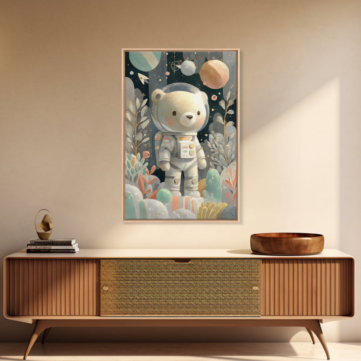 Little Astronaut Bear Canvas Print, Nursery Decor, Playroom Decor, Fine Art, Nursery, Boy Nursery Decor, Gallery Decor, NDE-2x3-71