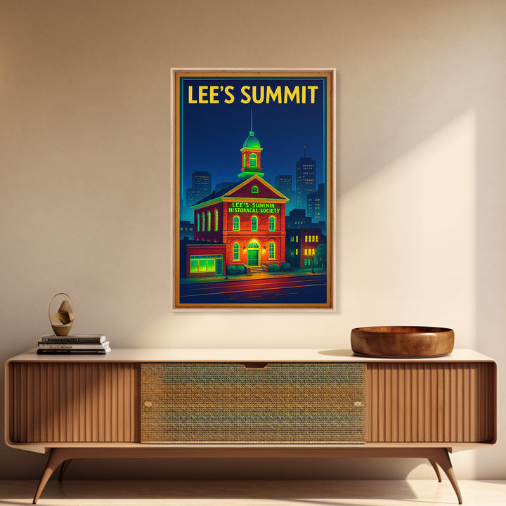 Lee'S Summit Travel Poster, Canvas Print, Electric Night Poster Art, Lee'S Summit Art Print, Travel Art Print, Gift For Travelers