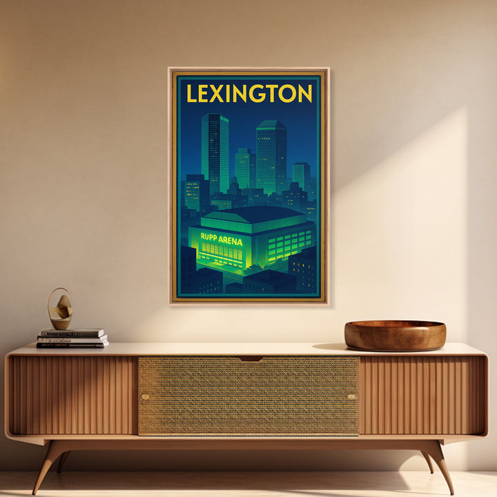 Lexington Travel Poster, Canvas Print, Electric Night Poster Art, Lexington City Art, Eclectic Wall Decor, Travel Poster Set, Home Decor