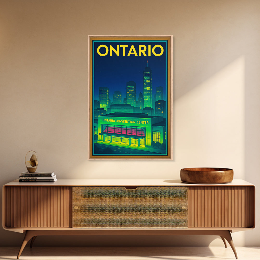 Ontario Travel Poster, Canvas Print, Retro Neon Travel Art, Ontario Travel Art, Travel Poster Art, Vintage Travel Art, Vintage City Poster