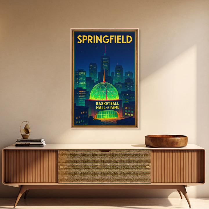 Springfield Travel Poster, Canvas Print, Cyberpunk Style City Art, Springfield Poster Print, City Art Print, Living Room Wall Art