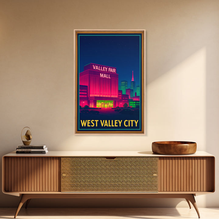 West Valley City Utah Travel Poster, Canvas Print, Cyberpunk Style City Art, West Valley City Poster Print, Poster Art, Travel Wall Art