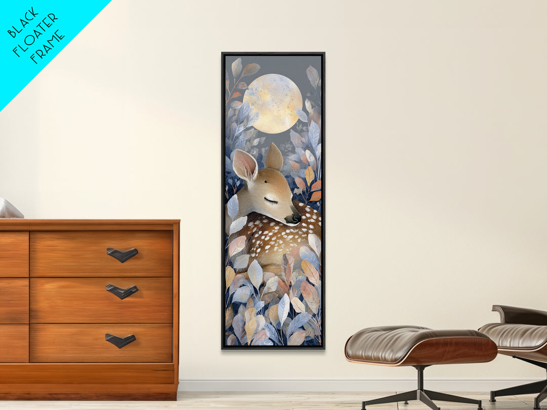 Deer Fawn Sleeping Canvas Print, Nursery Art, Nursery Prints, Nursery Decor, Nursery, Kids Wall Decor, Kids Room Wall Art, NUR-1x3-11