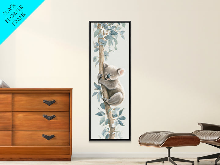 Sleeping Koala on Eucalyptus Branch Canvas Print, Nursery Art, Digital Art, Nursery Decor, Watercolor Art, Nursery, NUR-1x3-25