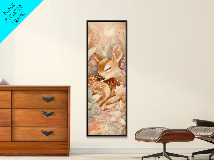 Deer Fawn Sleeping Canvas Print, Nursery Art, Wall Art, Nursery Decor, Fine Art, Nursery, Nursery Prints, Playroom Decor, NUR-1x3-35