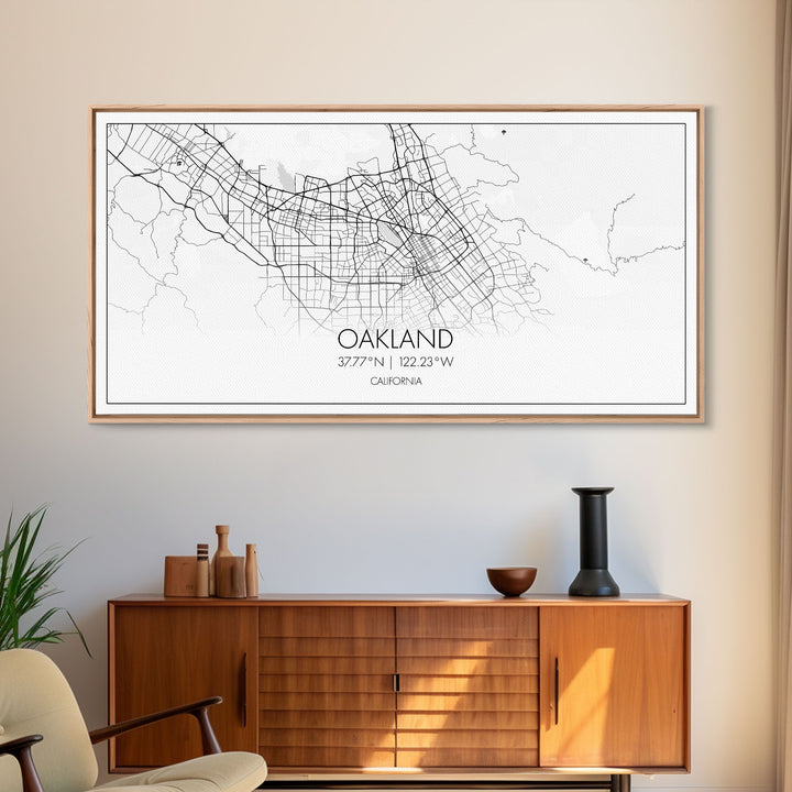 Oakland City Map, California Art, Map Print, Minimalist Wall Art, Wall Art, Canvas Art, Teen Room Art, Dorm Room Art, Graduation Gift