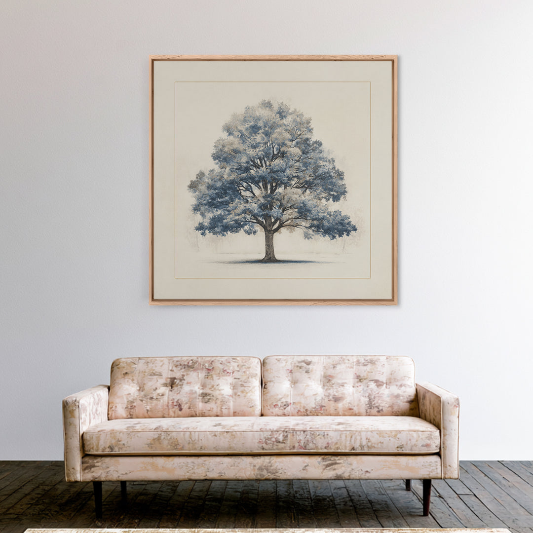 Ink Wash Tree Symbolizing Stability Canvas Print, Office Art, Living Room Decor, Office Decor, Fine Art, Focus, Fine Art Print, OFF-1x1-14
