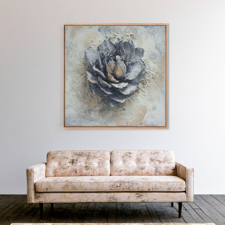 Desk Plant Botanical Closeup Framed Canvas Print, Office Art, Abstract Art, Office Decor, Fine Art, Focus, Downloadable Prints, OFF-1x1-16