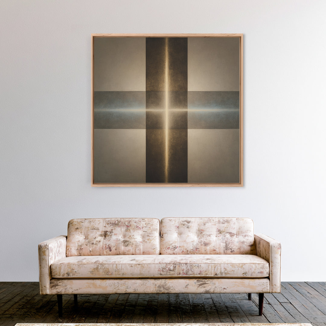 Abstract Light Beam Through Dark Shapes Canvas Print, Office Art, Printables, Office Decor, Abstract Art, Focus, OFF-1x1-23