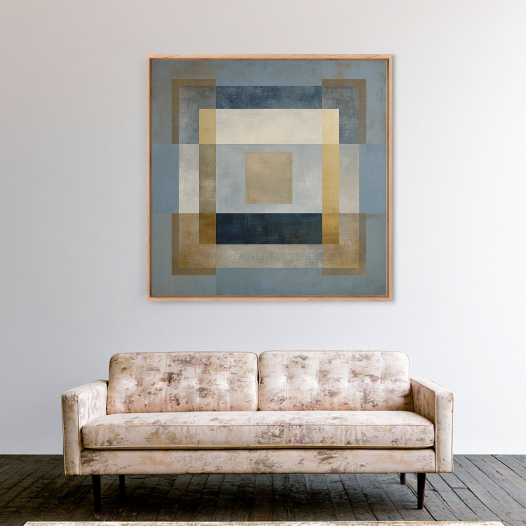 Clean Abstract Geometry Framed Canvas Print, Office Art, Art Print, Office Decor, Abstract Art, Focus, Printable, OFF-1x1-73