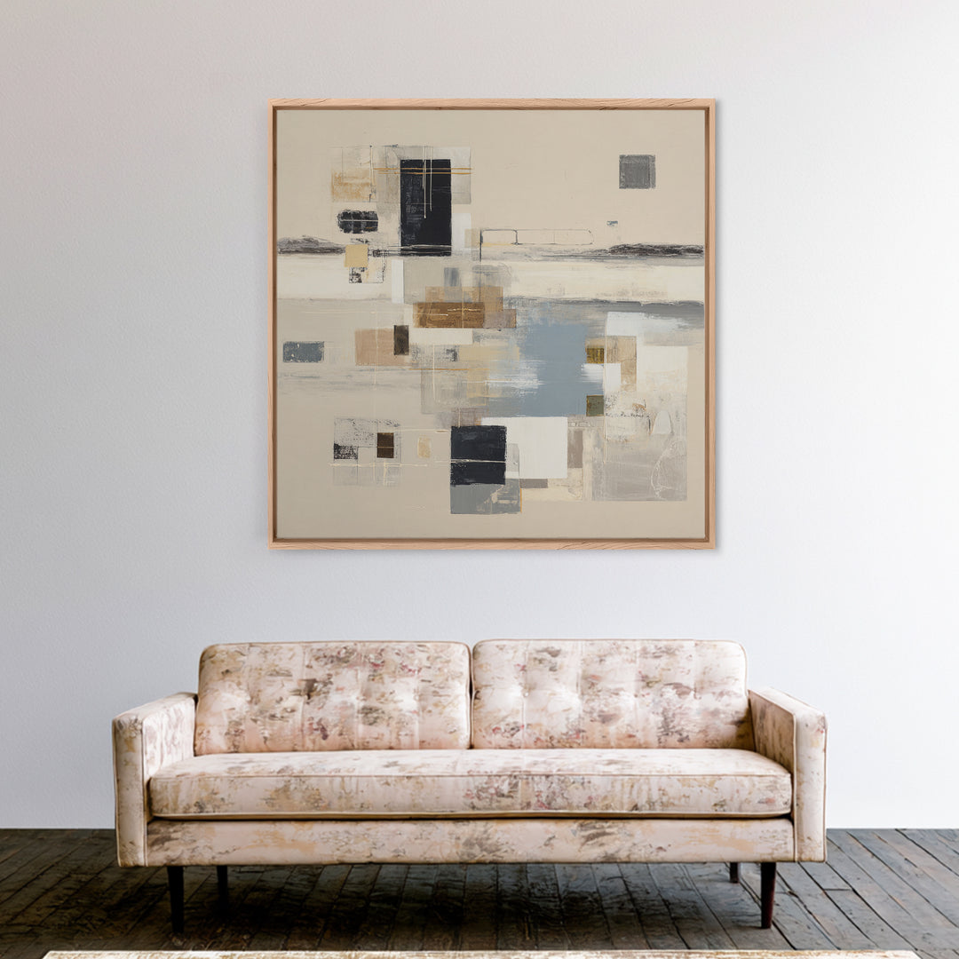 Dignified Neutral Landscape Framed Canvas Print, Office Art, Fine Art Print, Office Decor, Fine Art, Focus, Poster, Wall Decor, OFF-1x1-79