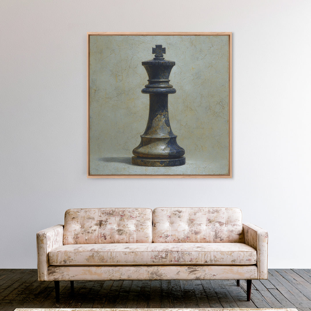 Minimal Chess Piece Still Life Canvas Print, Office Art, Boho Decor, Office Decor, Fine Art, Focus, Digital Art, Pet Portrait, OFF-1x1-85