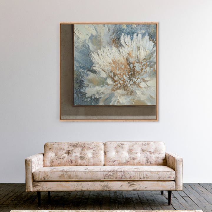 Desk Plant Botanical Closeup Framed Canvas Print, Office Art, Textured Painting, Office Decor, Oil Painting, Focus, Printables, OFF-1x1-88
