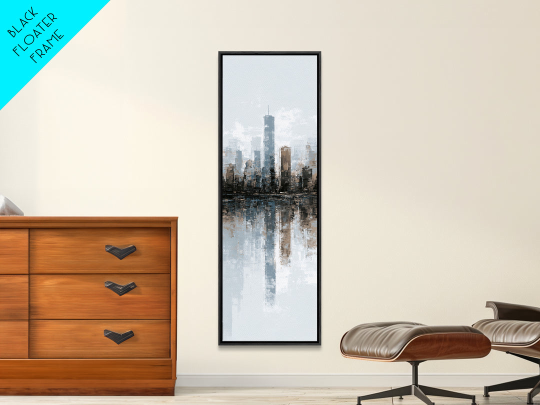 Black and White City Skyline Silhouette Canvas Print, Office Art, Room Decor, Office Decor, Fine Art, Focus, Printable Wall Art, OFF-1x3-17