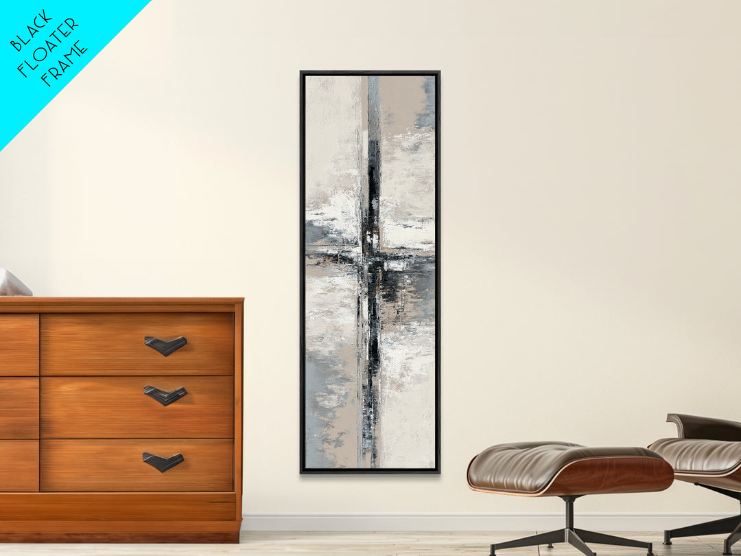 Monochrome Bridge Structure Framed Canvas Print, Office Art, Downloadable Prints, Office Decor, Abstract Art, Focus, OFF-1x3-70