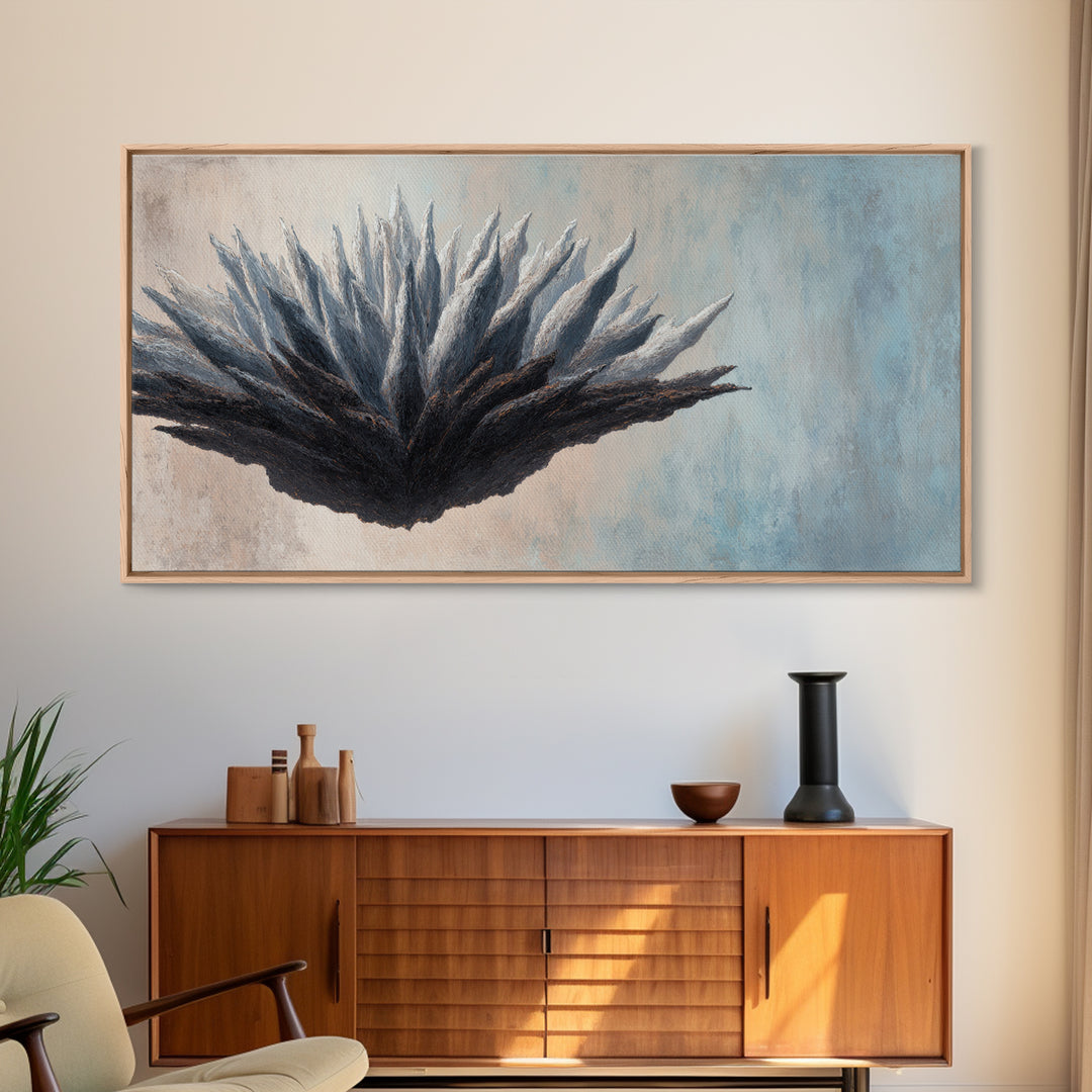 Desk Plant Botanical Closeup Framed Canvas Print, Office Art, Pet Portrait, Office Decor, Fine Art, Focus, Digital Print, OFF-2x1-60