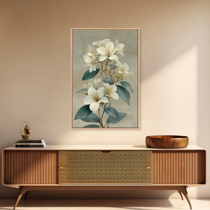 Modern Botanical Print Framed Canvas Print, Office Art, Minimalist Decor, Office Decor, Fine Art, Focus, Digital Wall Art, OFF-2x3-12