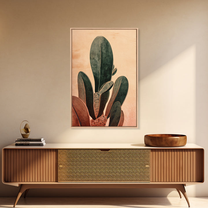 Desk Plant Botanical Closeup Framed Canvas Print, Office Art, Office Wall Art, Office Decor, Watercolor Art, Focus, OFF-2x3-24